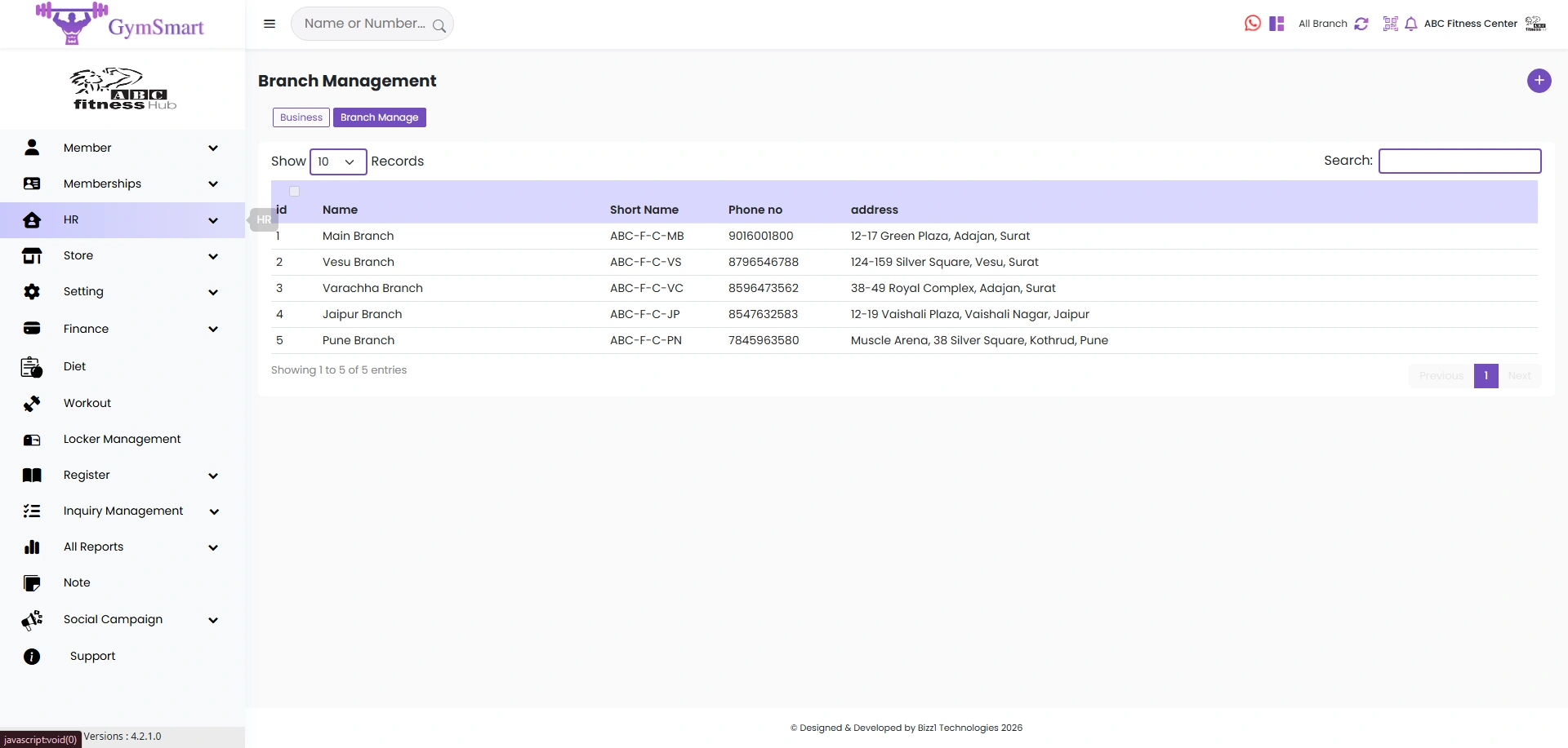Multi-branch gym management software for centralized gym chain operations